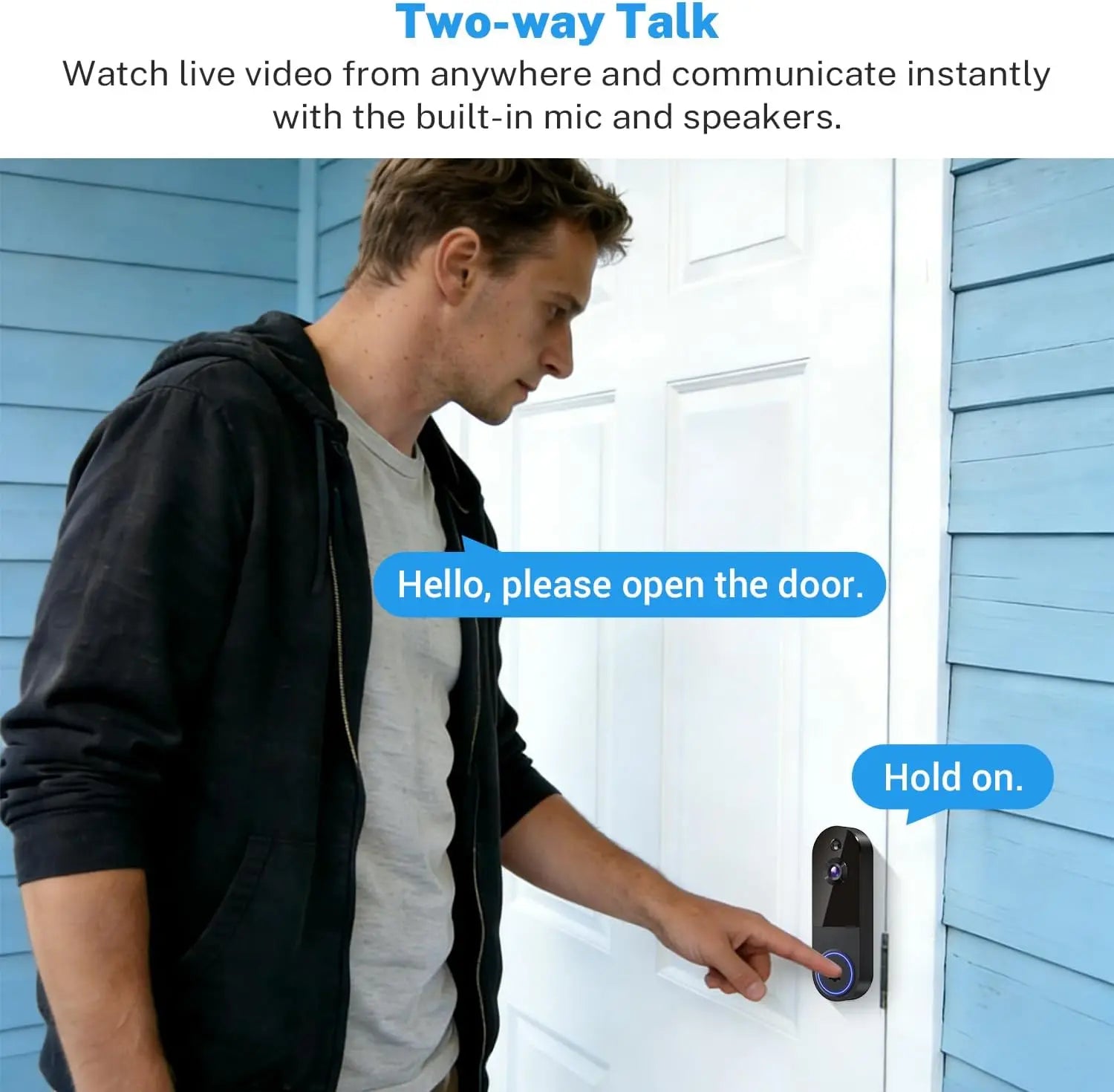 Wireless Video Doorbell Camera with AI Human Detection, 2-Way Talk, Night Vision for Home Security