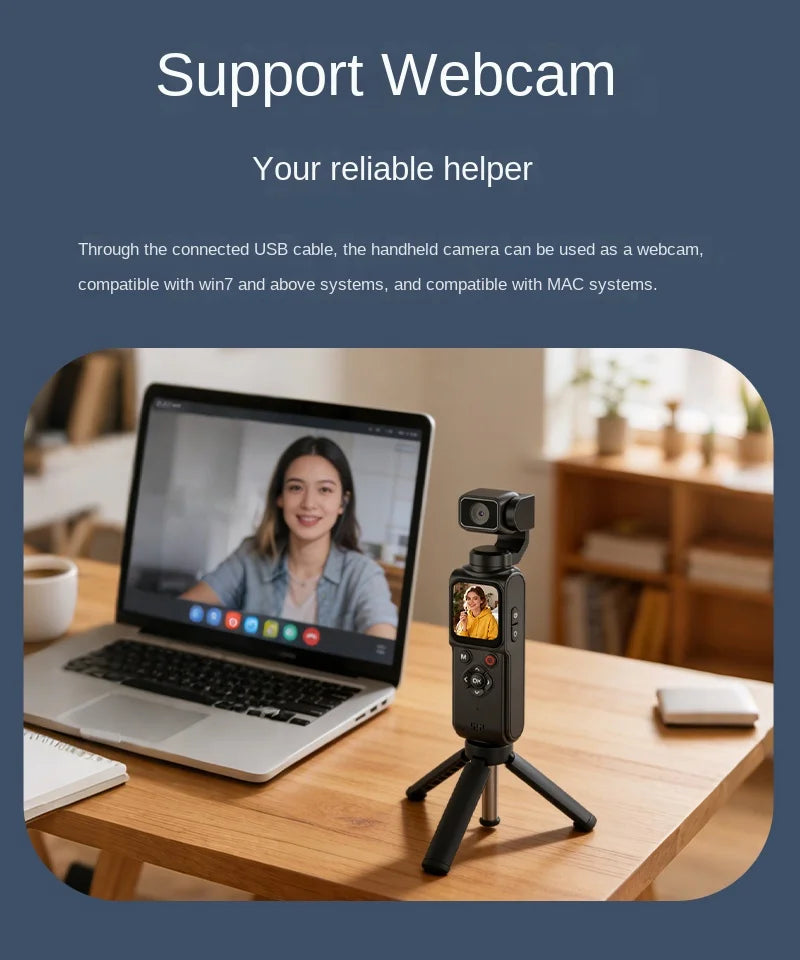 4K Pocket Gimbal Camera – Auto Tracking & WiFi