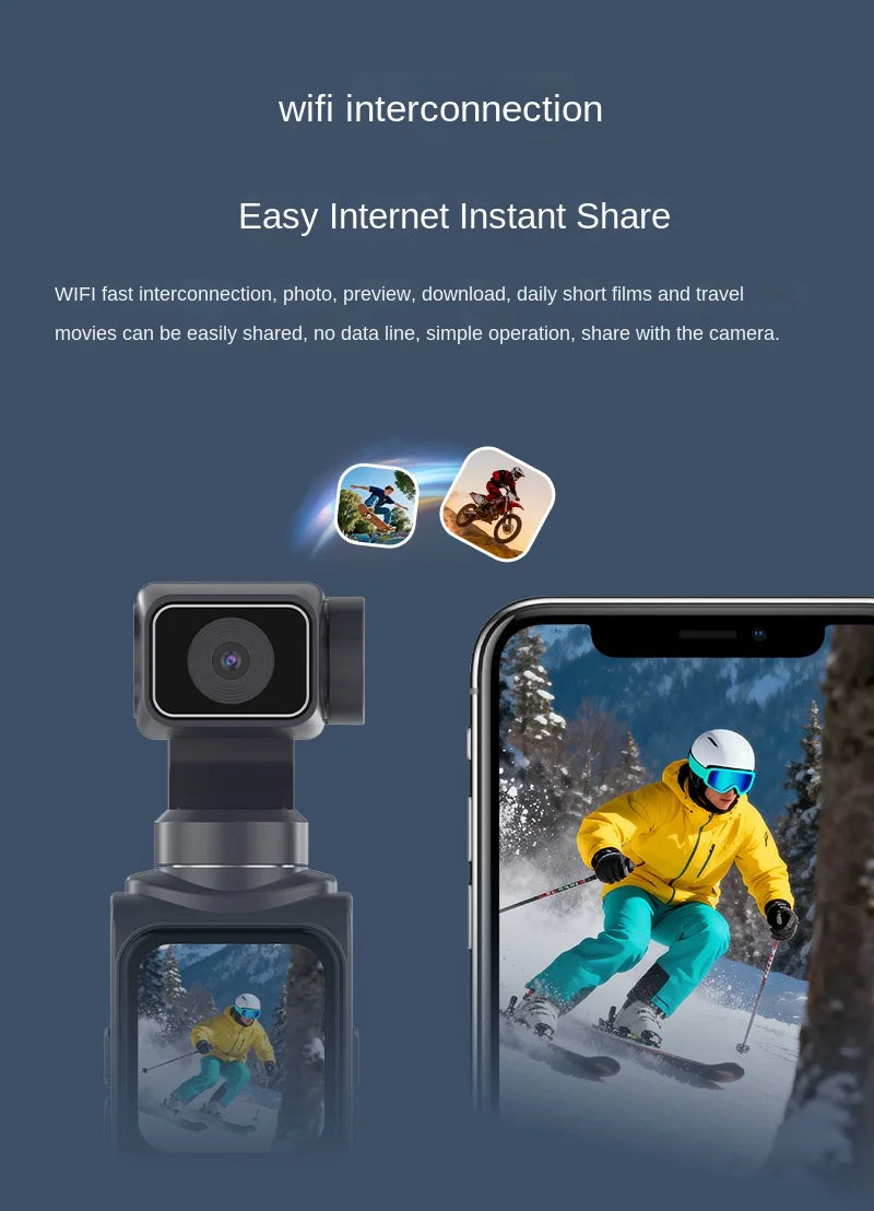 4K Pocket Gimbal Camera – Auto Tracking & WiFi
