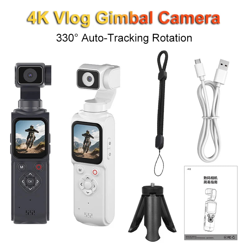 4K Pocket Gimbal Camera – Auto Tracking & WiFi