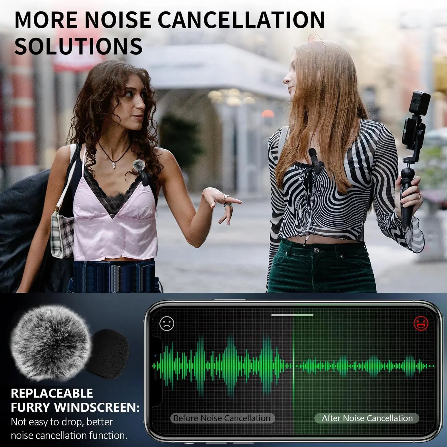 K60 Wireless Lavalier Microphone Audio Video Recording Mini Mic For iPhone Android Laptop Live Gaming Mobile Phone Microphone