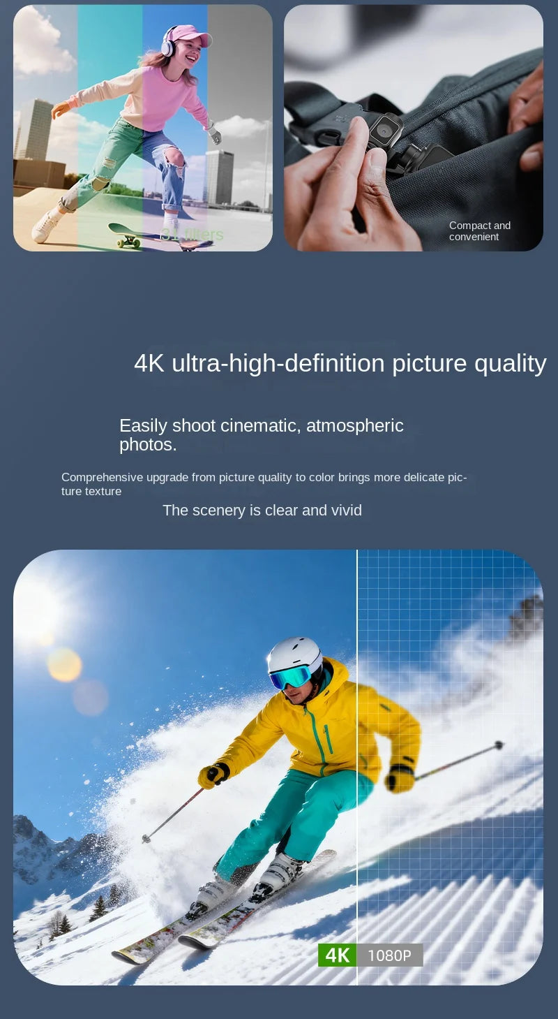 4K Pocket Gimbal Camera – Auto Tracking & WiFi