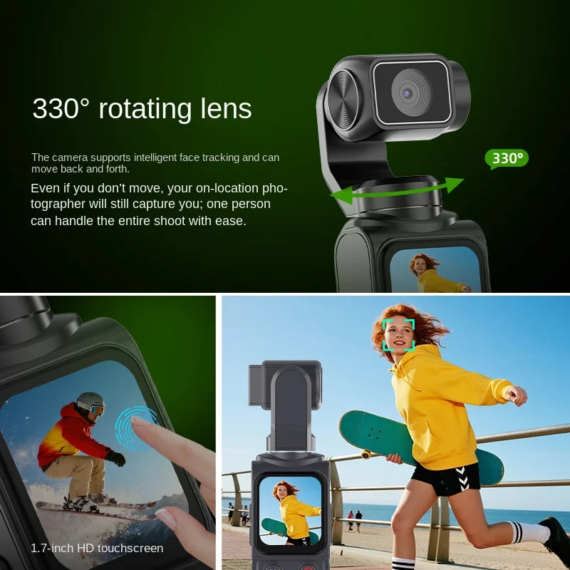 4K Pocket Gimbal Camera – Auto Tracking & WiFi