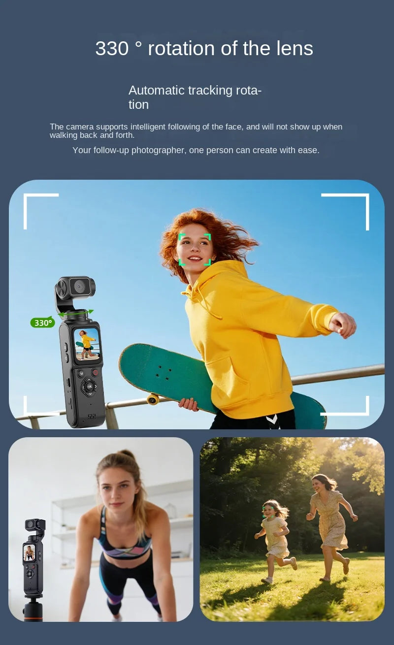 4K Pocket Gimbal Camera – Auto Tracking & WiFi