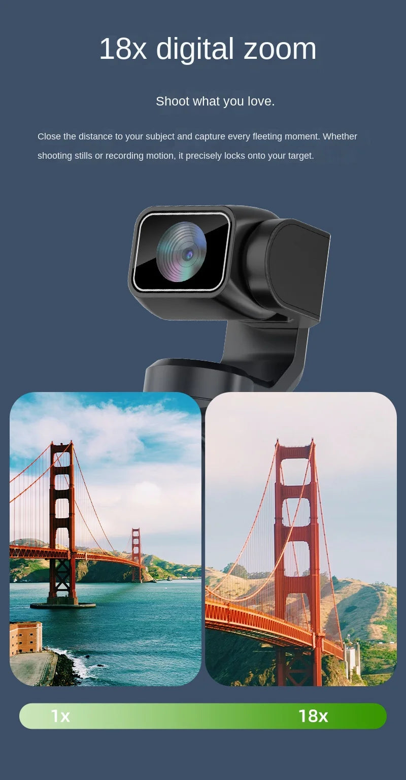 4K Pocket Gimbal Camera – Auto Tracking & WiFi