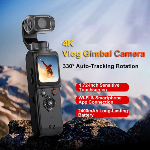 4K Pocket Gimbal Camera – Auto Tracking & WiFi
